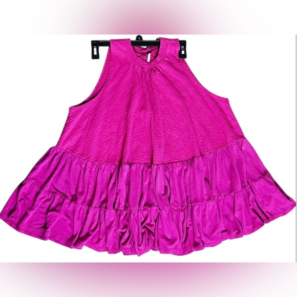 Free People Right On Time Flared Jungle Flower Oversized Tank Top Size XS/TP - Picture 3 of 10